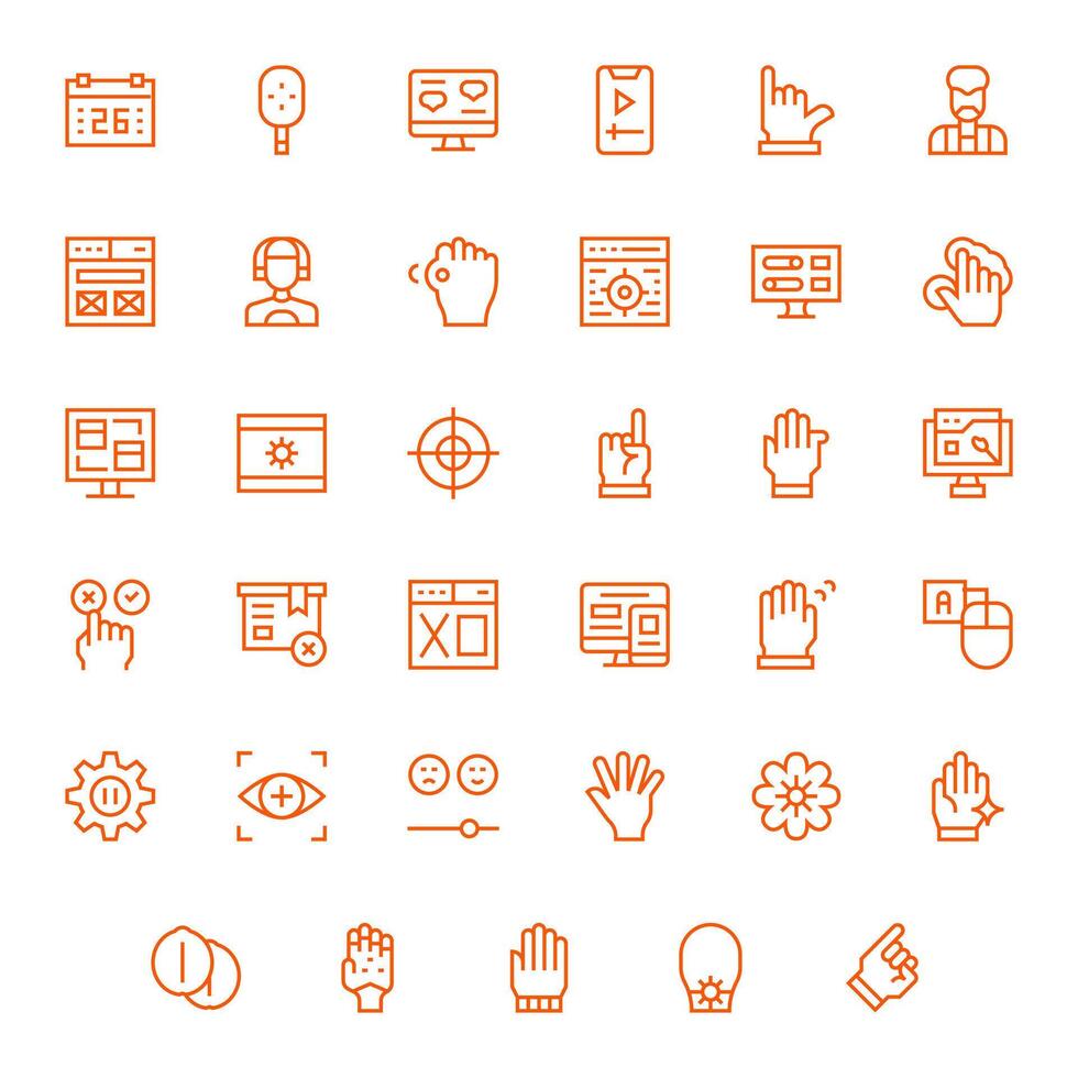 Ui Modern Collection with 35 Regular Line 128x128 Editable Icons vector