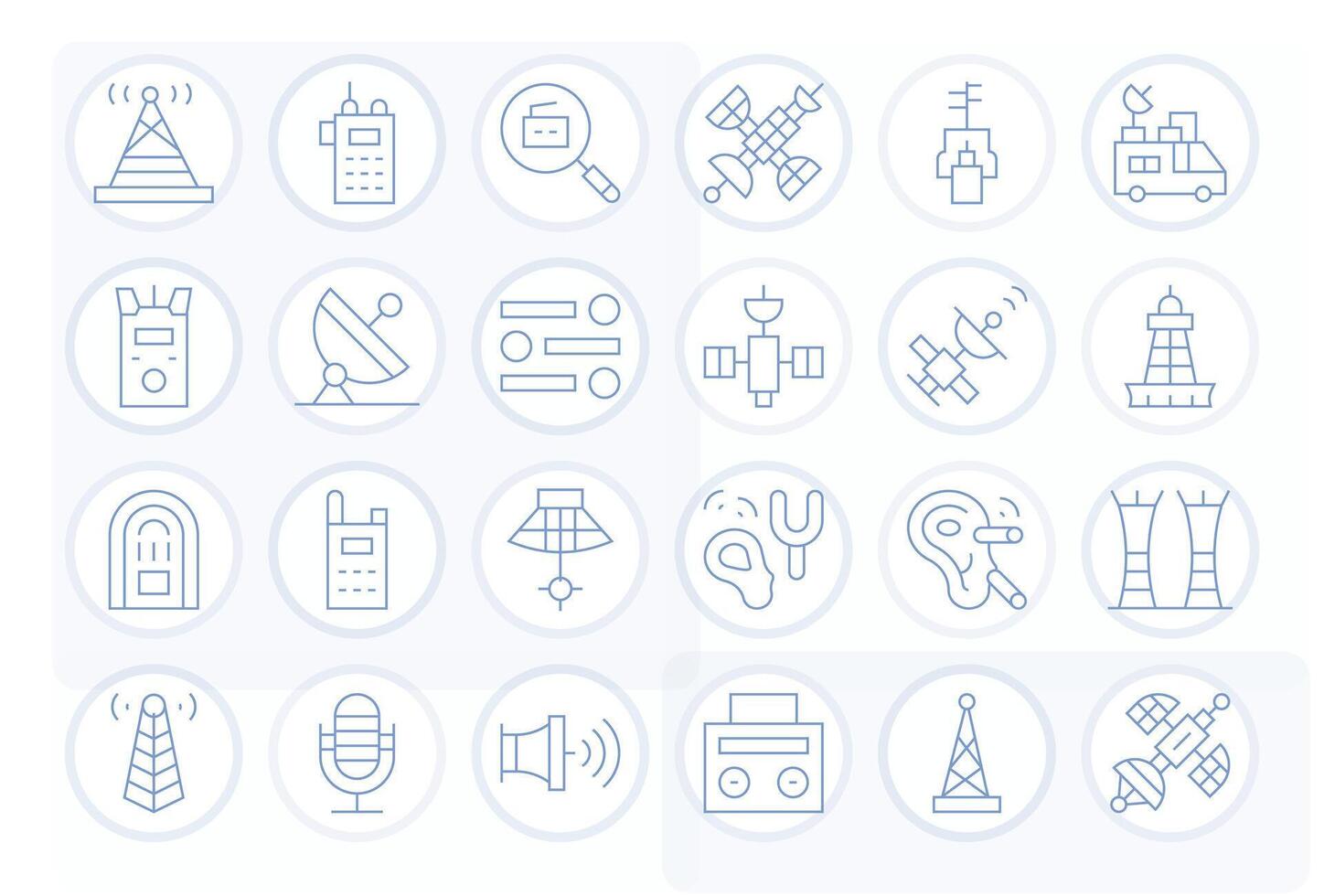24 Thin Line Icons designed for Radio in 64x64 Editable format vector