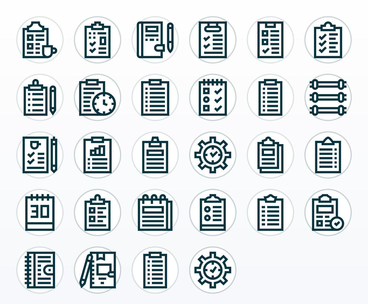 ToDo List Professional Set with 28 Bold Line Display Perfect 128x128 Icons vector