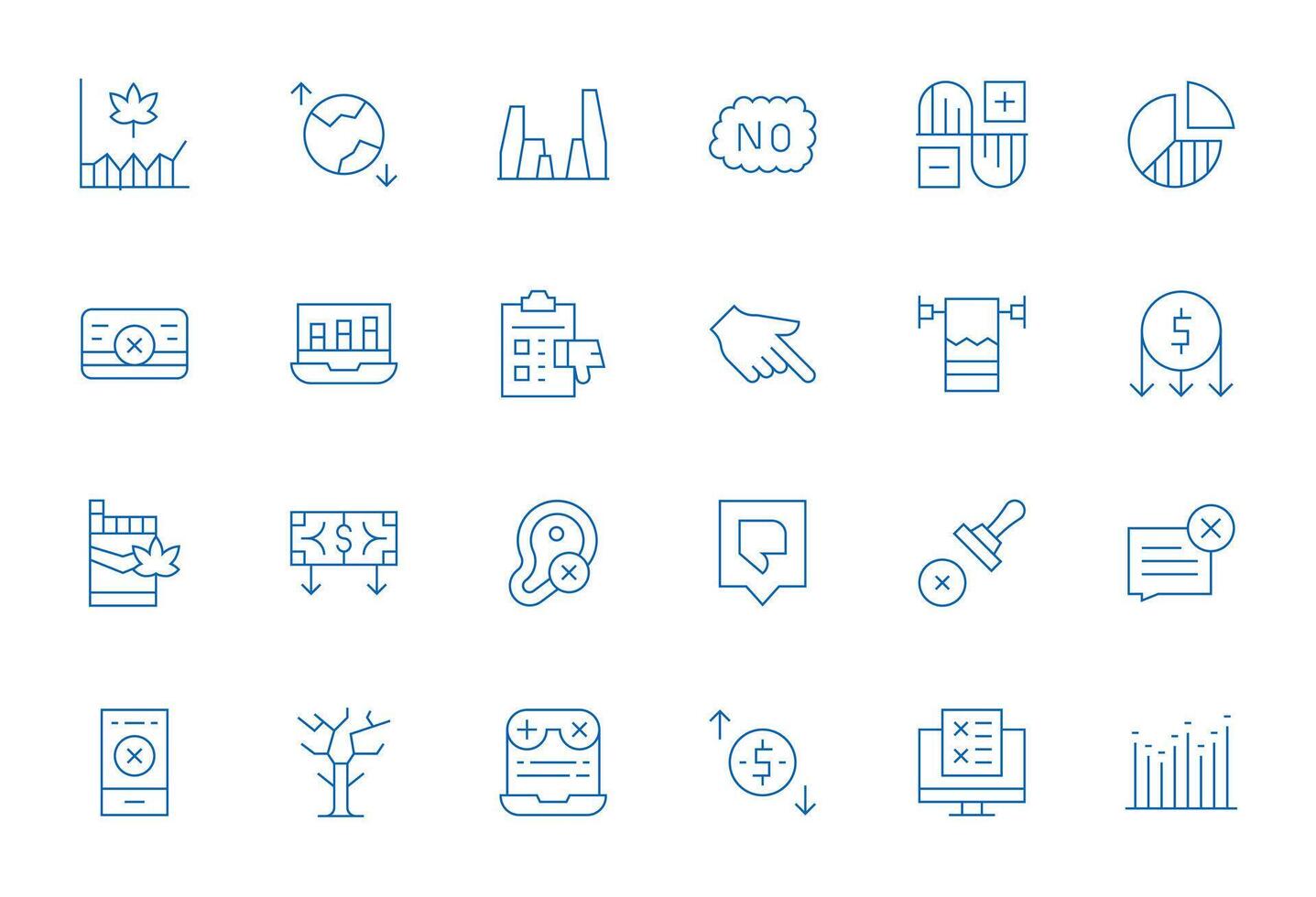 24 Thin Line Display Perfect Icons tailored for Decline Retina Ready interface vector