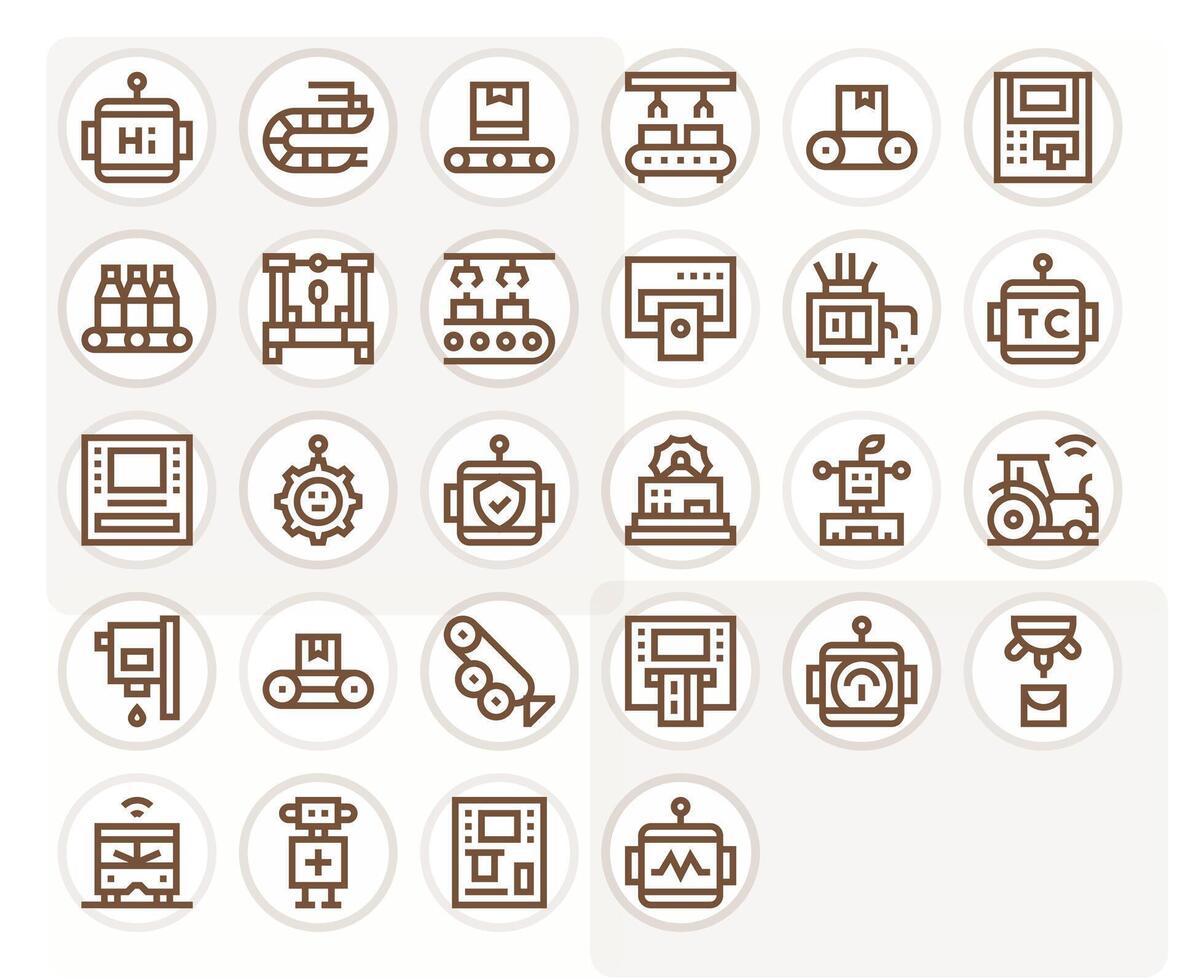 28 Bold Line Detail Enhanced Icons tailored for Automated 256x256 interface vector