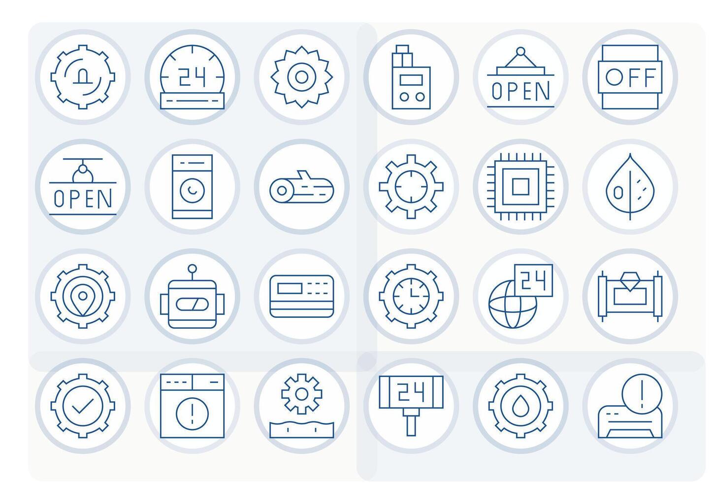 24 Display Perfect Thin Line Icons designed for Operational Interface vector