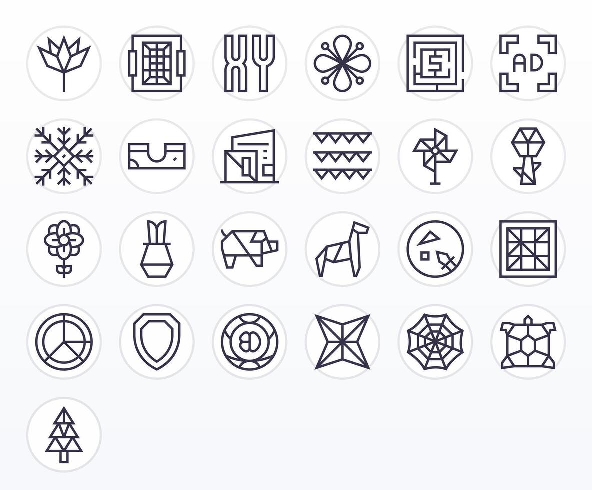 25 Display Perfect Regular Line Icons designed for Geometric Interface vector