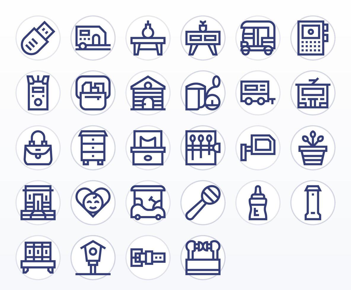 28 Icons for Small optimized in Display Perfect High Resolution Bold Line resolution vector