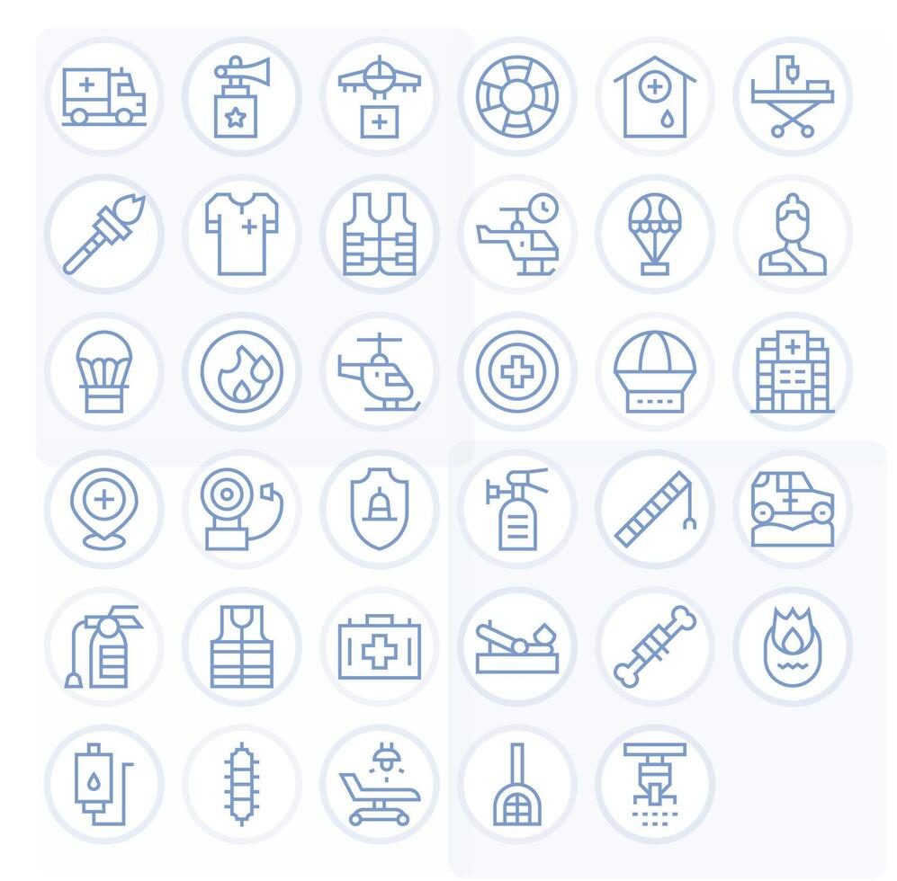 35 Editable Regular Line Icons designed for Emergency Interface vector