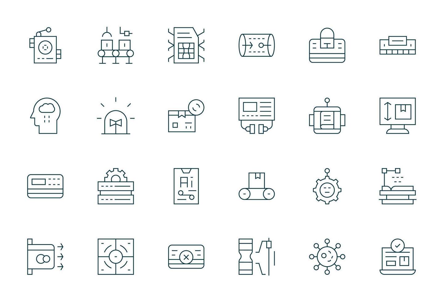 24 Thin Line Detail Enhanced Icons crafted for Processing High Resolution applications vector