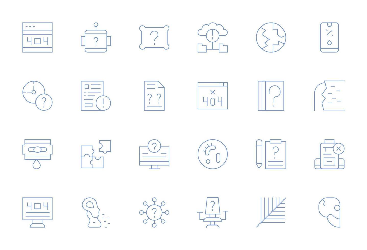 Missing Modern Collection with 24 Thin Line 128x128 Editable Icons vector