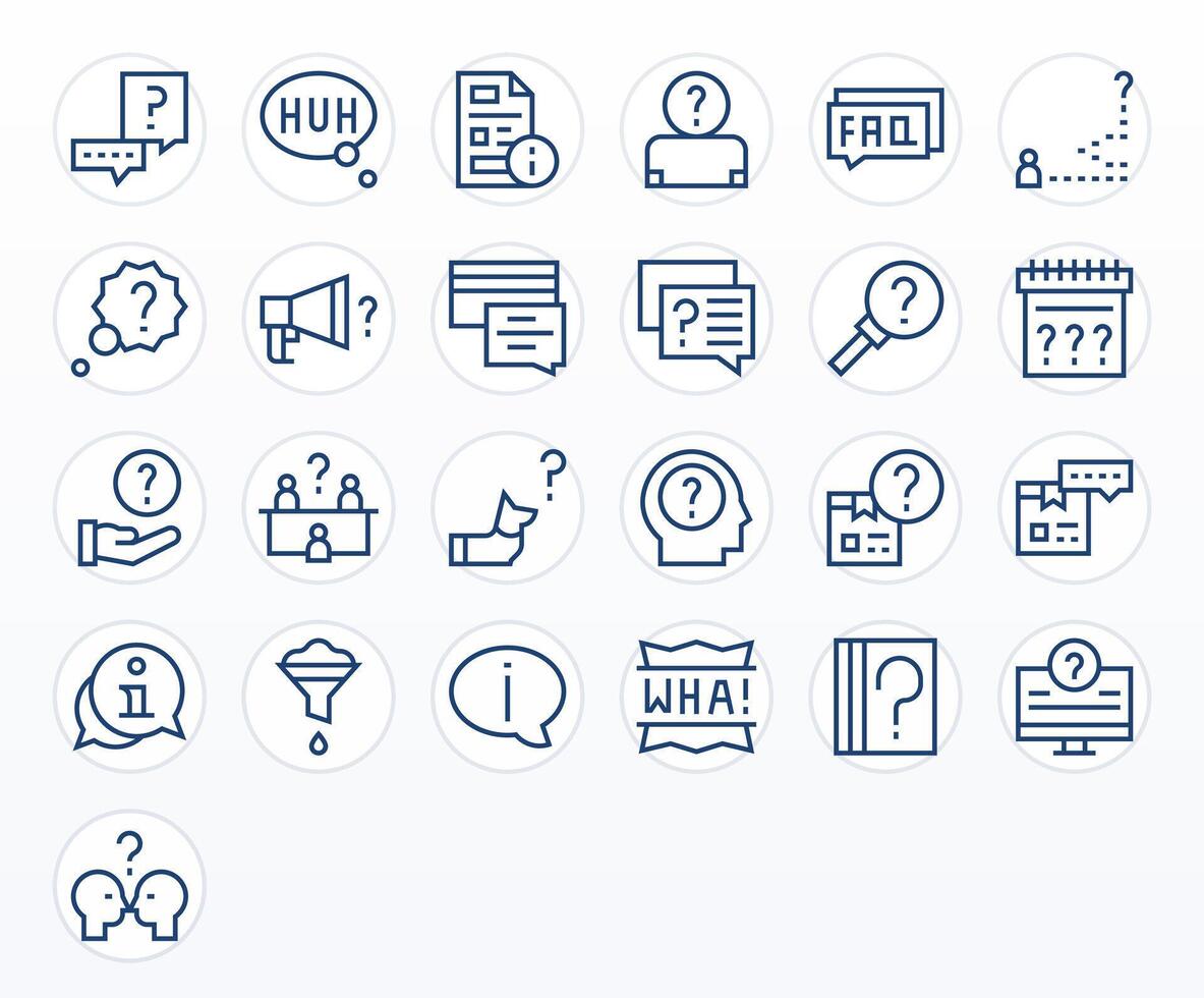 Clarification Premium Bundle with 25 64x64 Pixel Optimized Regular Line Icons vector