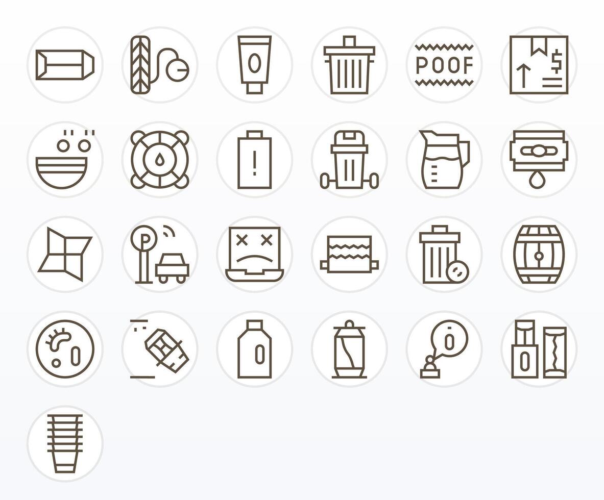 Empty Scalable Set featuring 25 Editable Regular Line 256x256 Icons vector