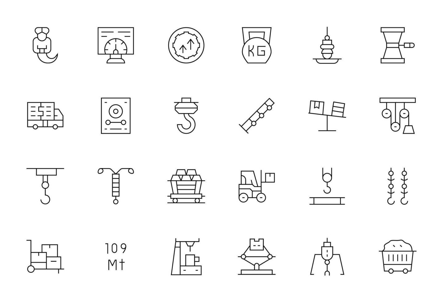 Load Scalable Set featuring 24 Display Perfect Thin Line Retina Ready Icons vector