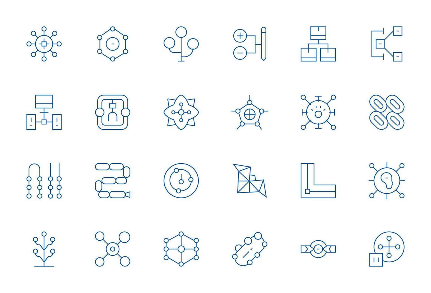 Node Icon Toolkit featuring 24 Display Perfect 256x256 Thin Line elements vector