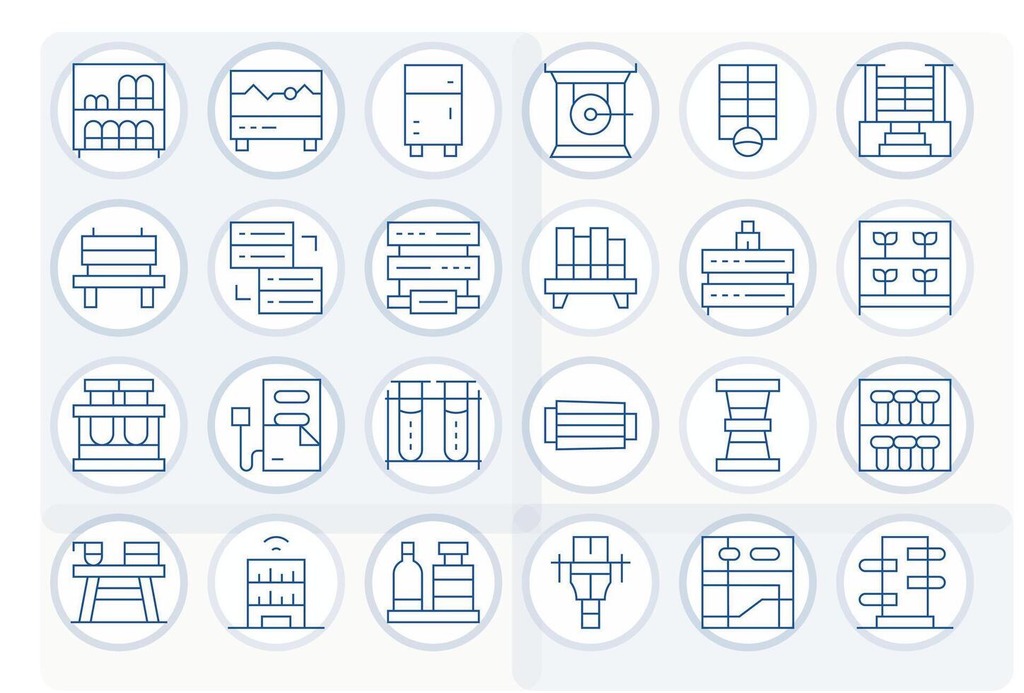 24 Icons for Rack featuring High Resolution Detail Enhanced Thin Line Graphics vector