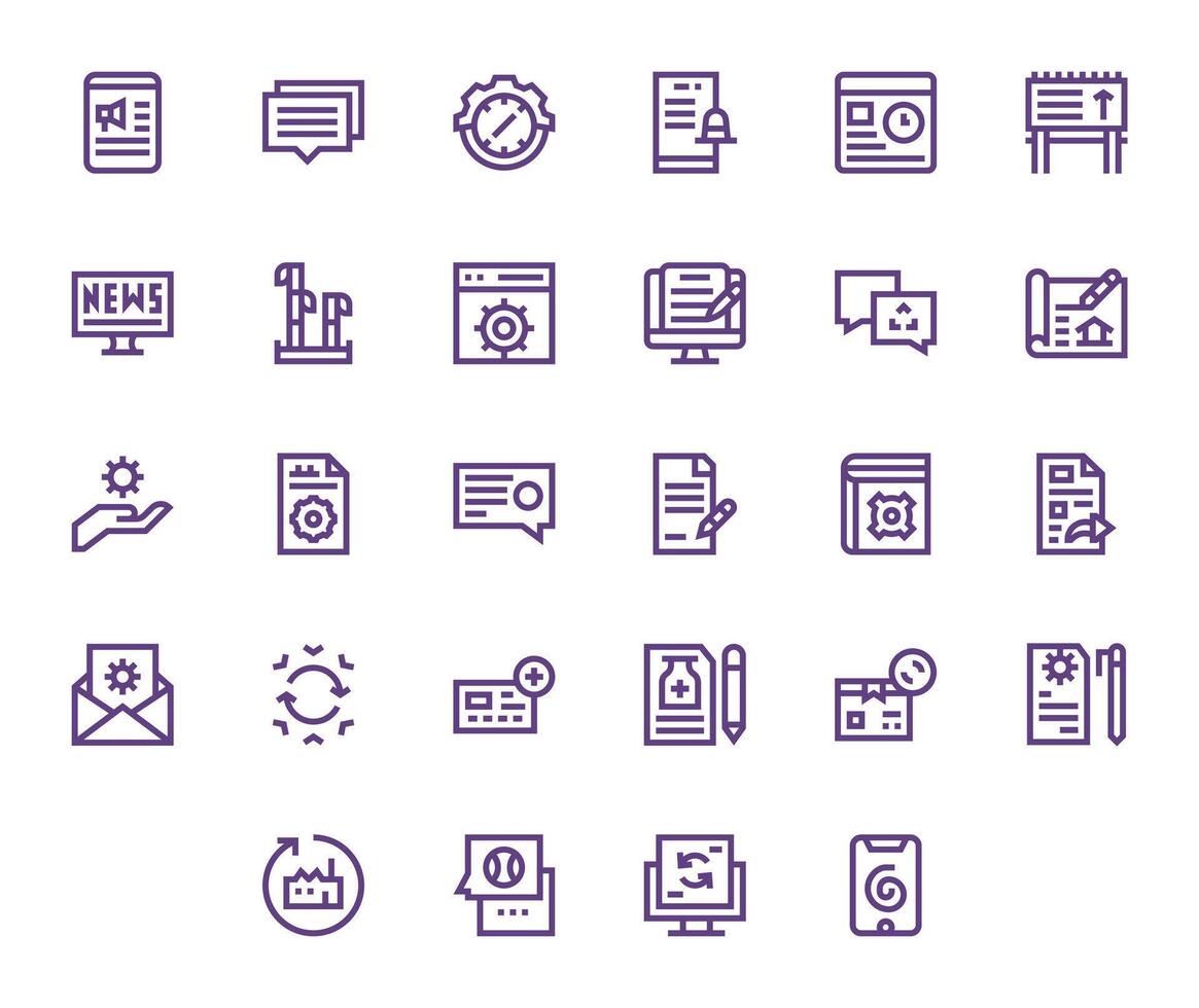 Bold Line PIXEL Perfect Icons from Update Set with 28 High Resolution Icons vector