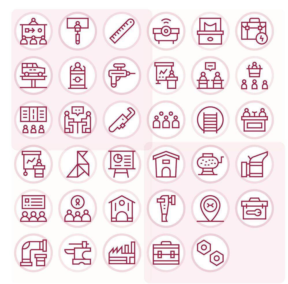 35 Regular Line Display Perfect Icons tailored for Workshop 256x256 interface vector