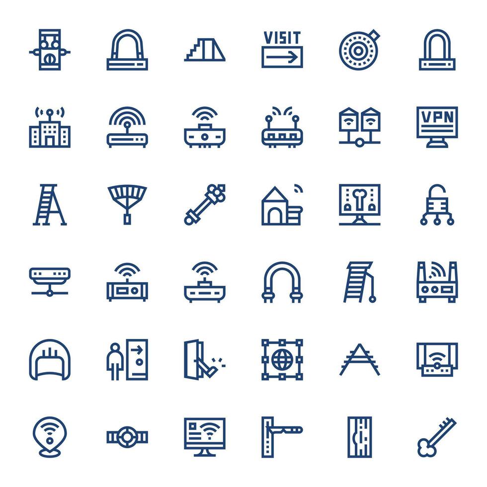 Access Point Icon Toolkit featuring 36 Pixel Optimized Retina Ready Bold Line elements vector
