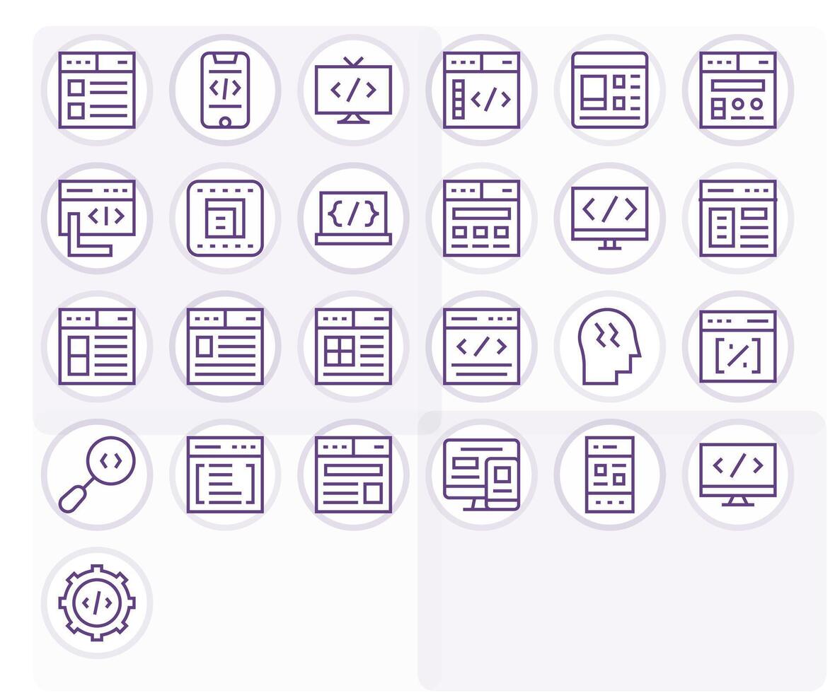 25 Pixel Optimized Regular Line Icons designed for Css Interface vector