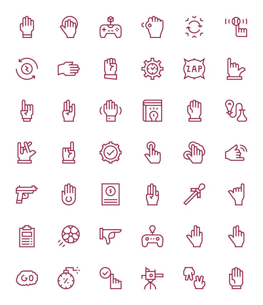 42 High Resolution Regular Line Icons optimized for Action Editable display vector