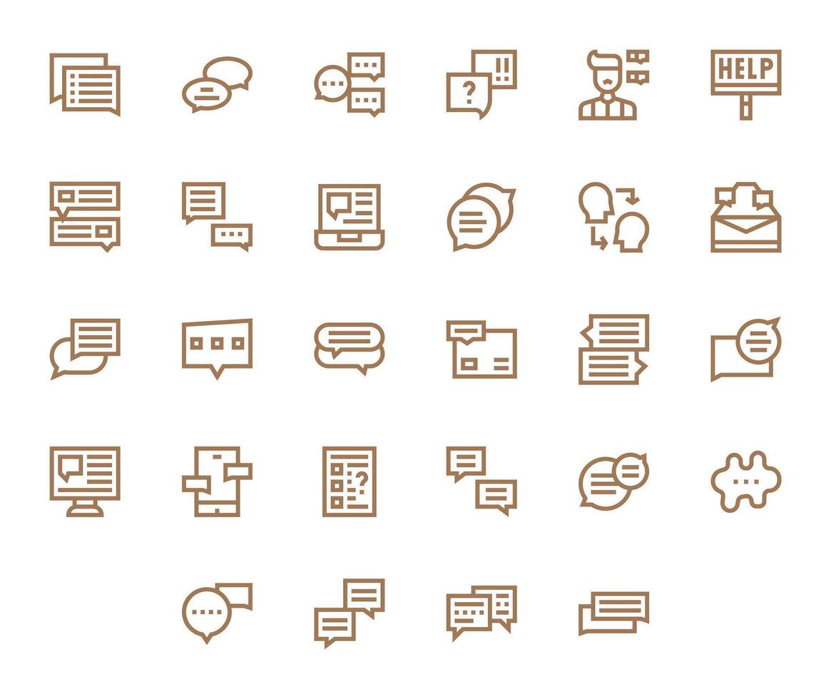 28 Icons for Support Ticket optimized in Pixel Optimized 64x64 Bold Line resolution vector