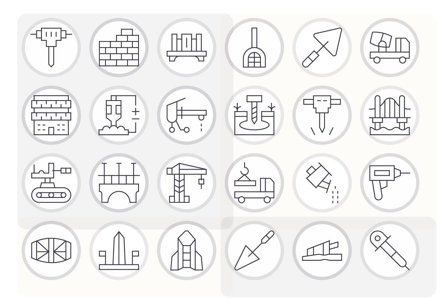 24 Thin Line Pixel Optimized Icons for Concrete Graphics vector