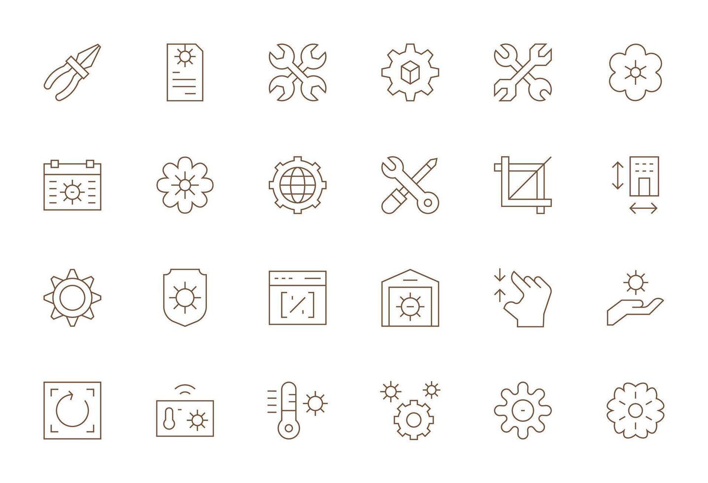 Adjust Display Perfect Set with 24 256x256 Thin Line Icons vector