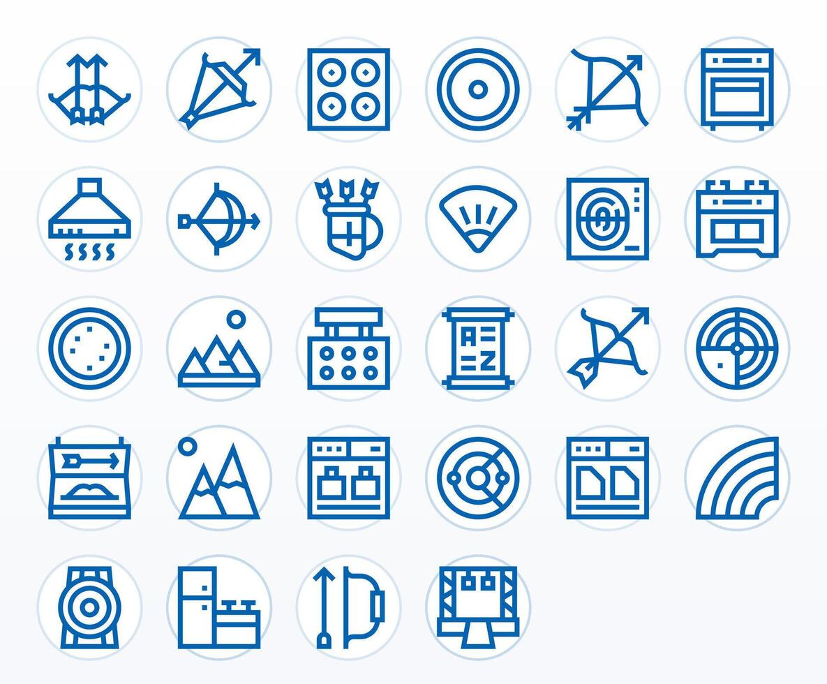 Range Scalable Set featuring 28 Grid Fitted Bold Line 256x256 Icons vector