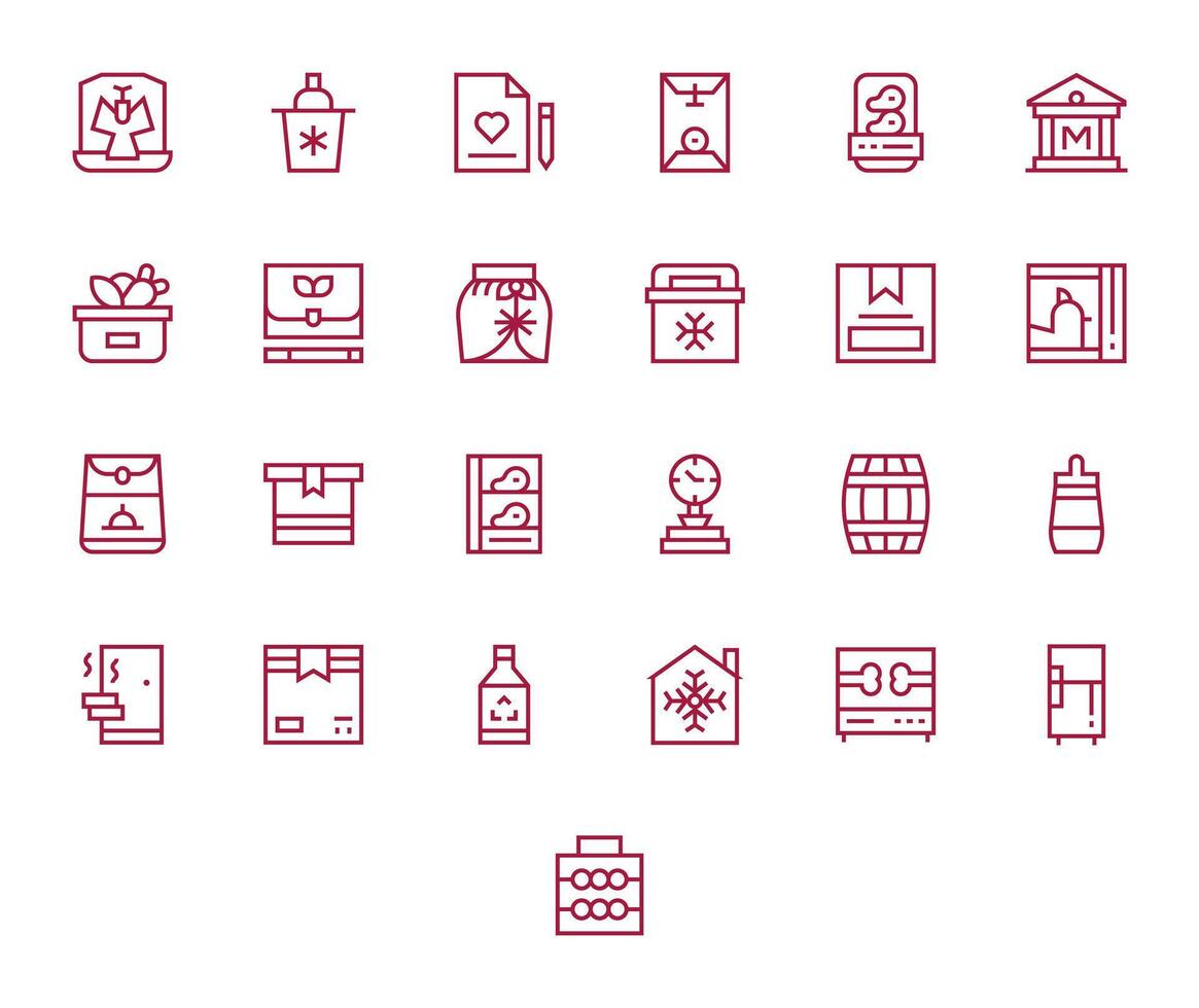 Preservation Complete Package with 25 64x64 Regular Line Pixel Optimized Icons vector