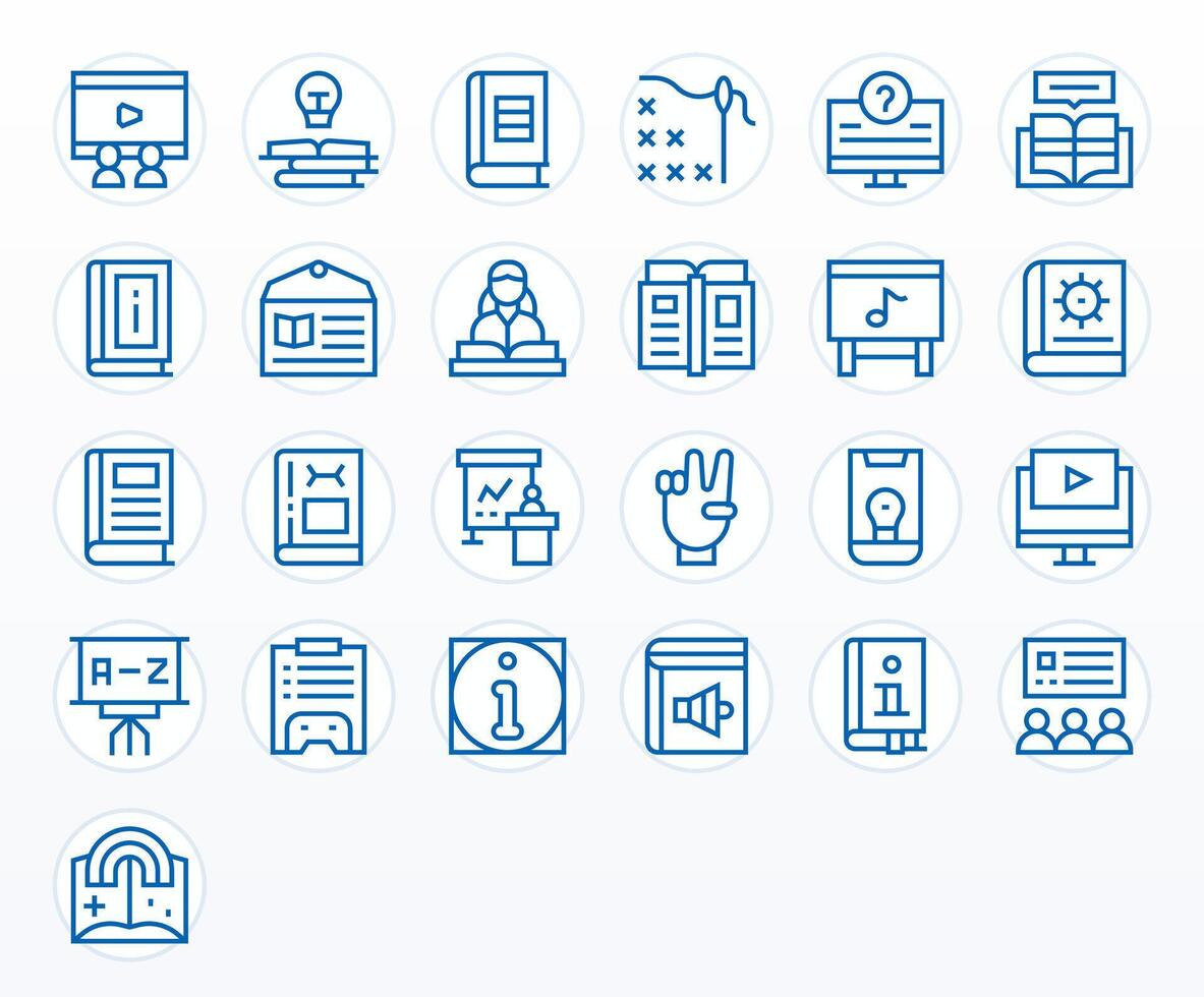Tutorial Icon Toolkit featuring 25 Display Perfect Retina Ready Regular Line elements vector