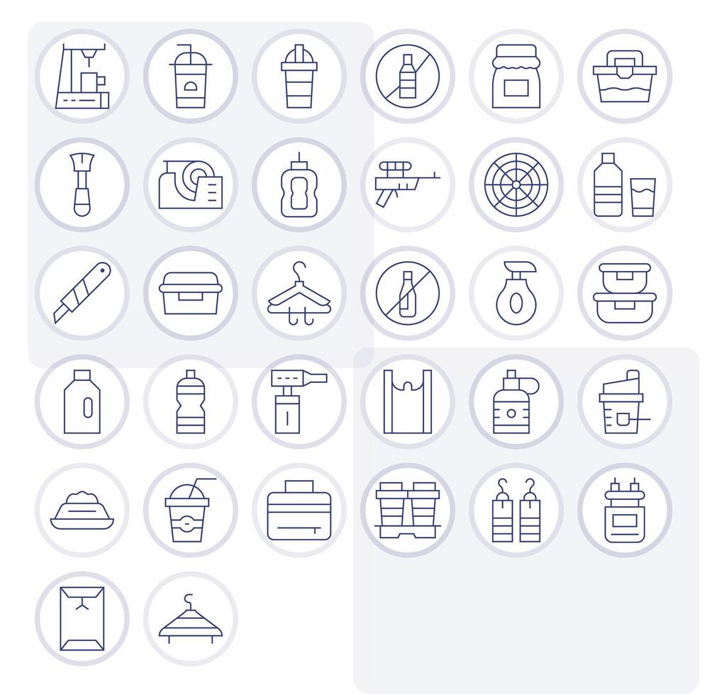 Plastic Graphics featuring 32 Thin Line Pixel Aligned High Resolution Designs vector