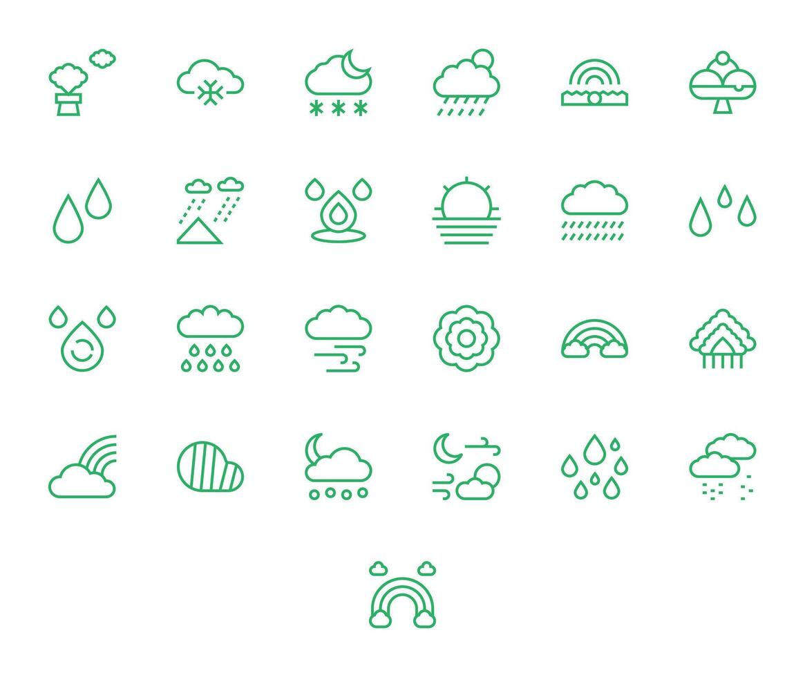 25 Regular Line Icons designed for Atmosphere in High Resolution Editable format vector