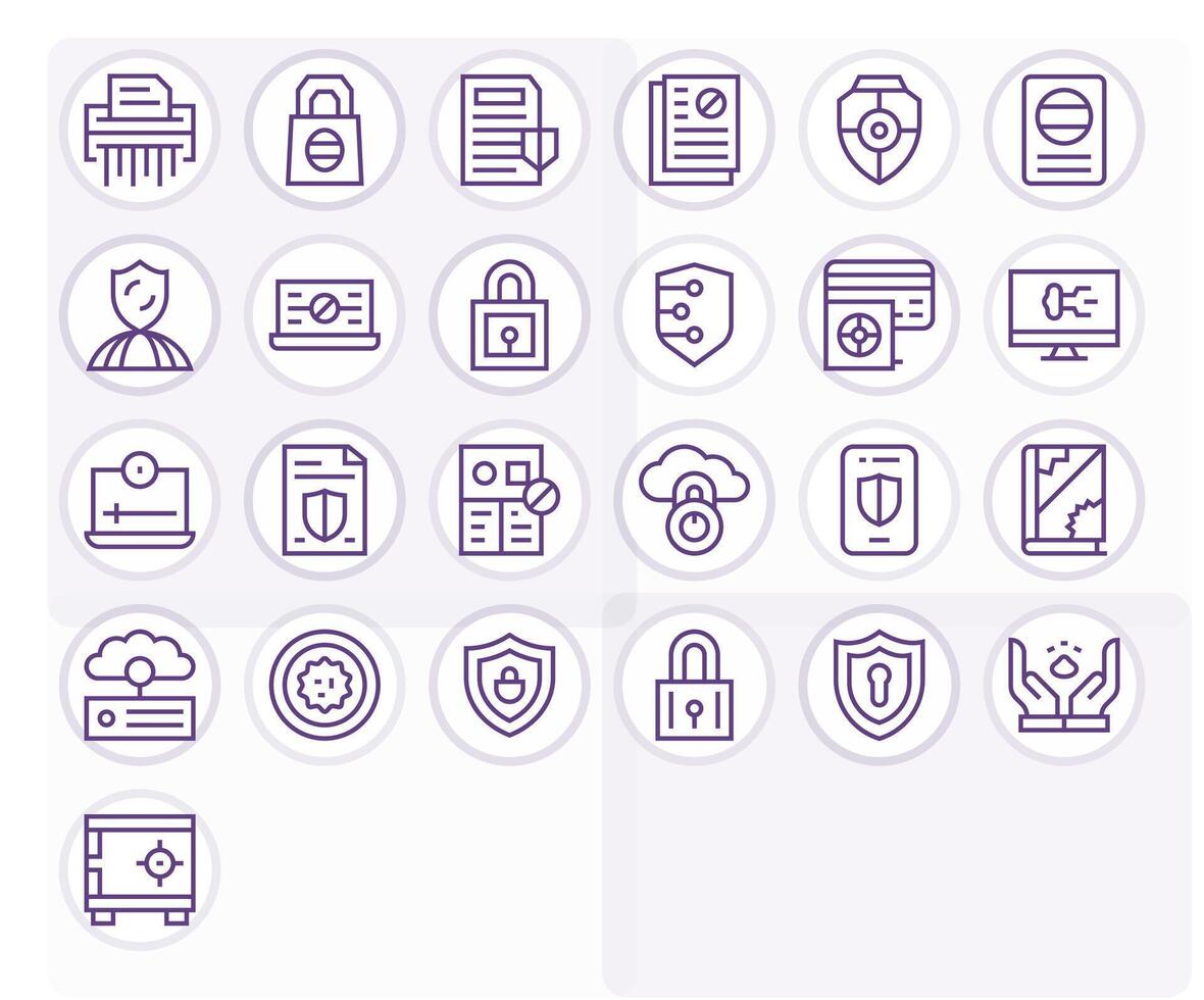 25 Regular Line Pixel Optimized Retina Ready Icons from Information Security Suite vector
