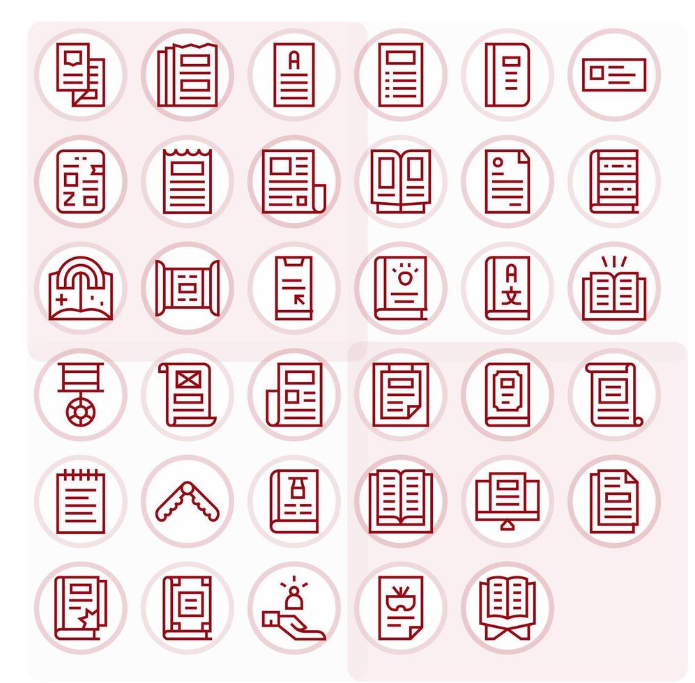 Manual Icon Toolkit featuring 35 Pixel Aligned 64x64 Regular Line elements vector