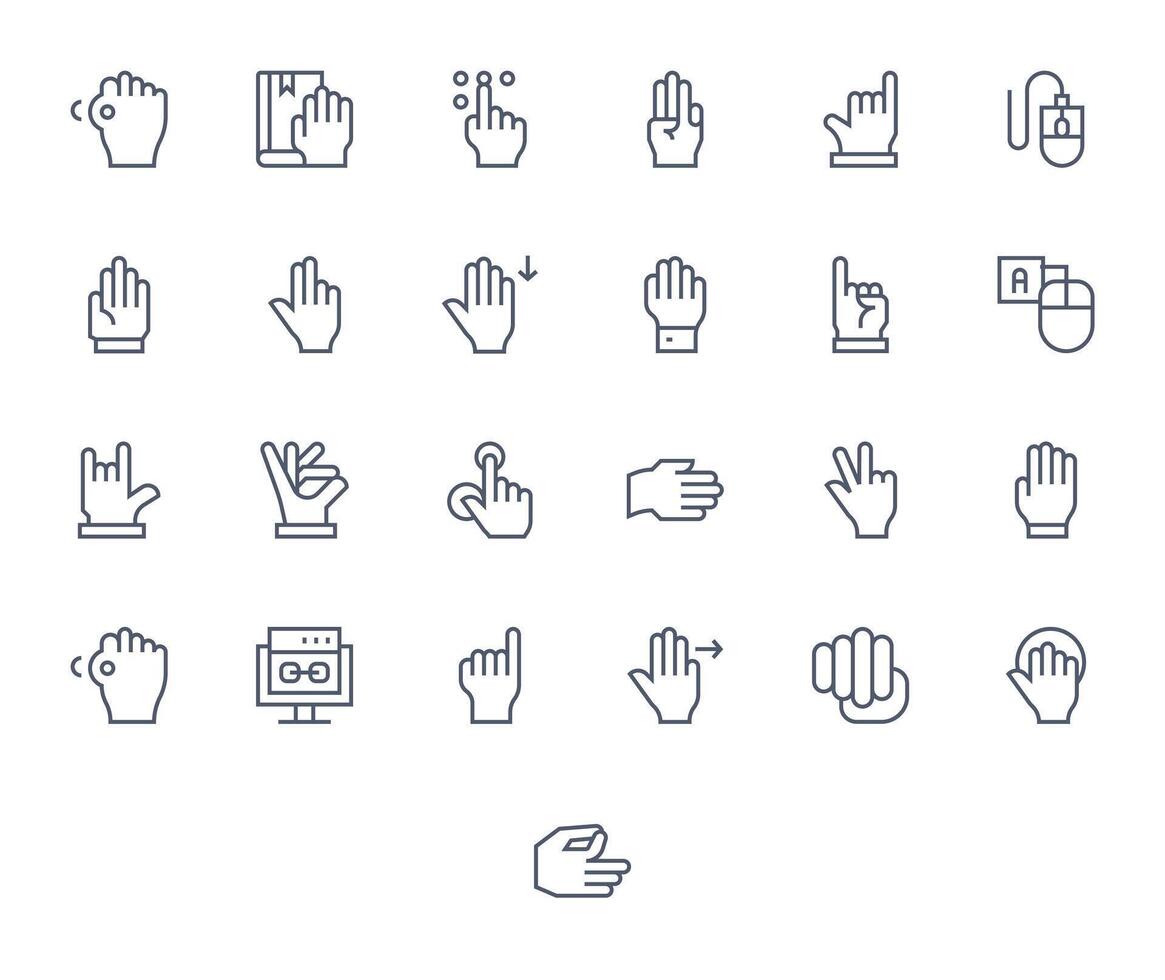 hacer clic último paquete con 25 retina Listo regular línea píxel optimizado íconos vector