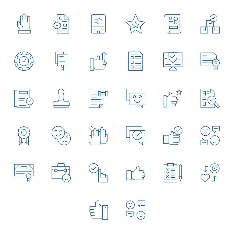 32 Pixel Aligned Retina Ready Icons for Approval in elegant Thin Line design vector
