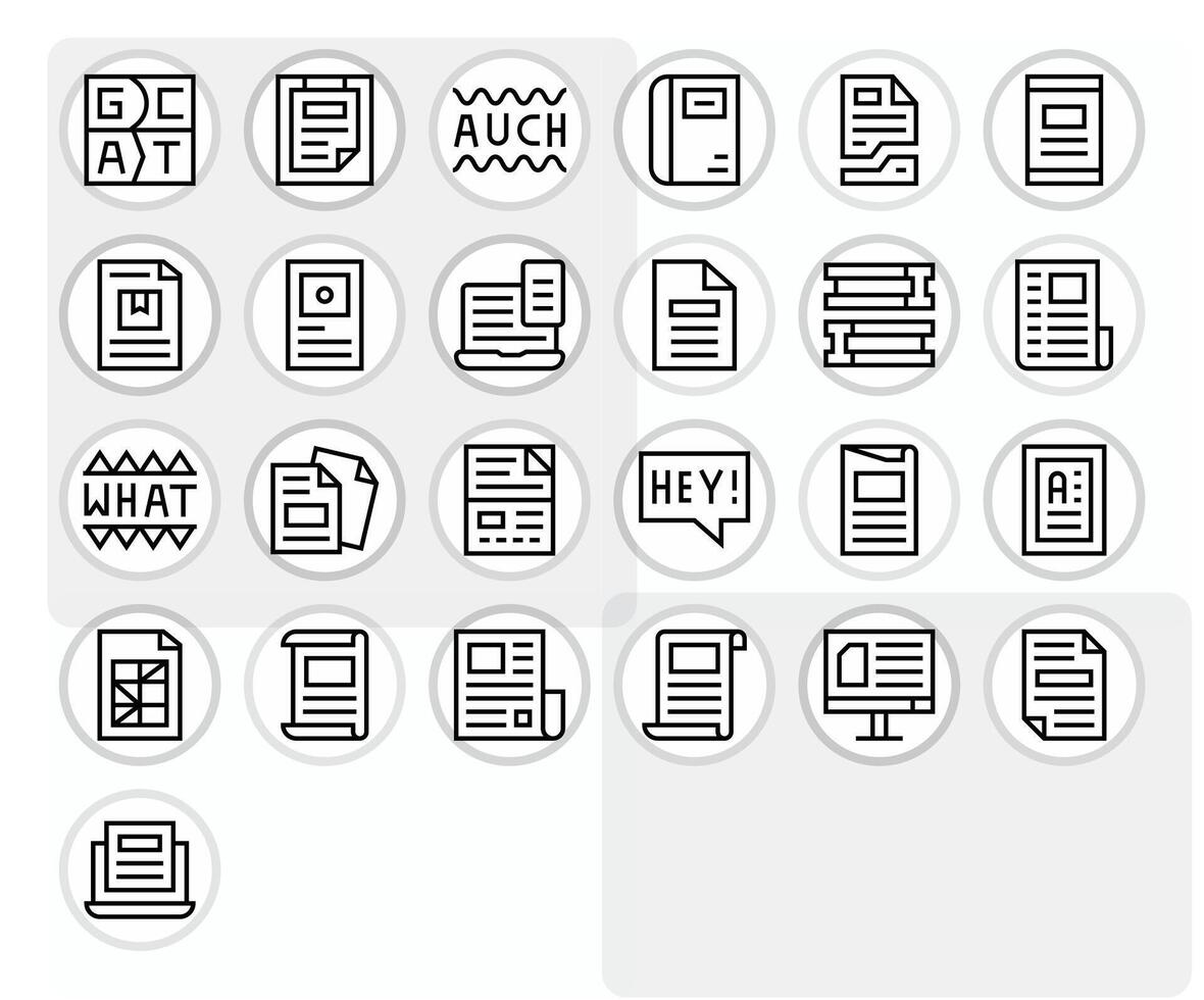 25 Regular Line Icons for Word in crisp 256x256 Display Perfect resolution vector