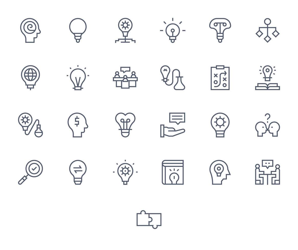 ProblemSolving Icon Collection featuring 25 Editable Retina Ready Regular Line Designs vector