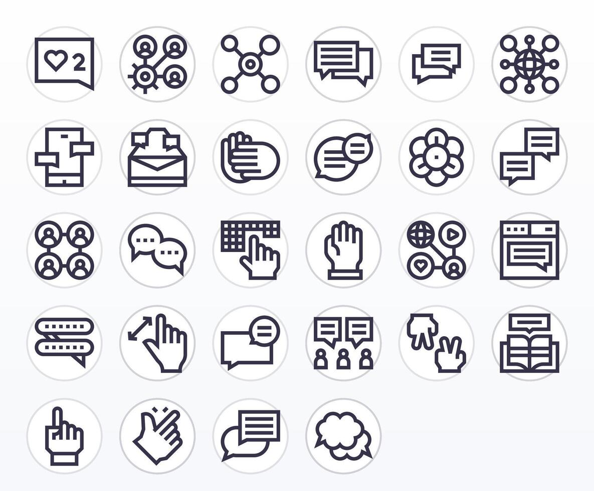 28 Bold Line Pixel Optimized Icons crafted for Interaction 256x256 applications vector