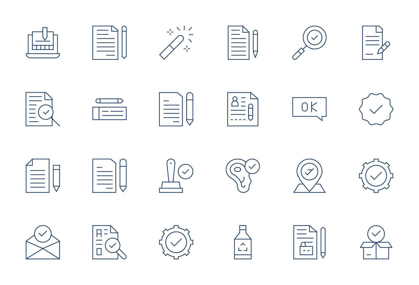24 Thin Line Display Perfect Icons tailored for Correct High Resolution interface vector