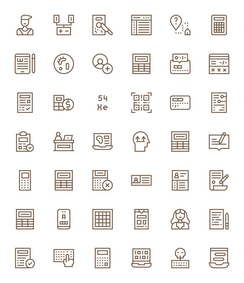 Data Entry Essential Set including 42 Editable Regular Line High Resolution Icons vector