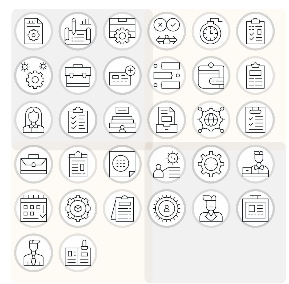 32 Thin Line Pixel Aligned Icons tailored for Management High Resolution interface vector