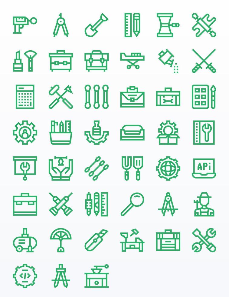 Tools Complete Package with 45 256x256 Bold Line Editable Icons vector