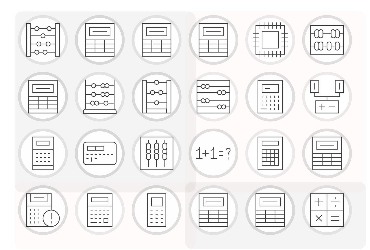 Arithmetic Premium Bundle with 24 256x256 Display Perfect Thin Line Icons vector