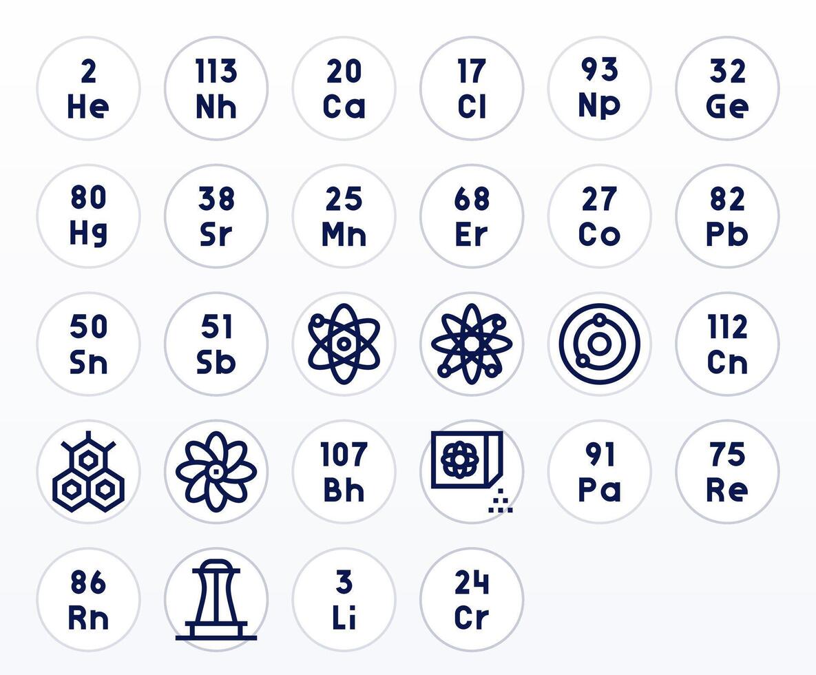 28 Bold Line Icons from Atomic in High Resolution Pixel Aligned Quality vector