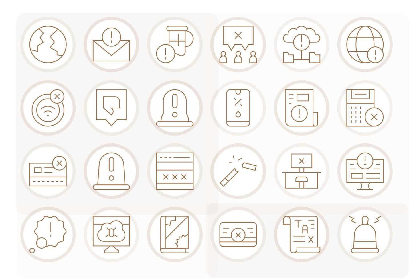 24 Thin Line Pixel Optimized Icons for Error Graphics vector