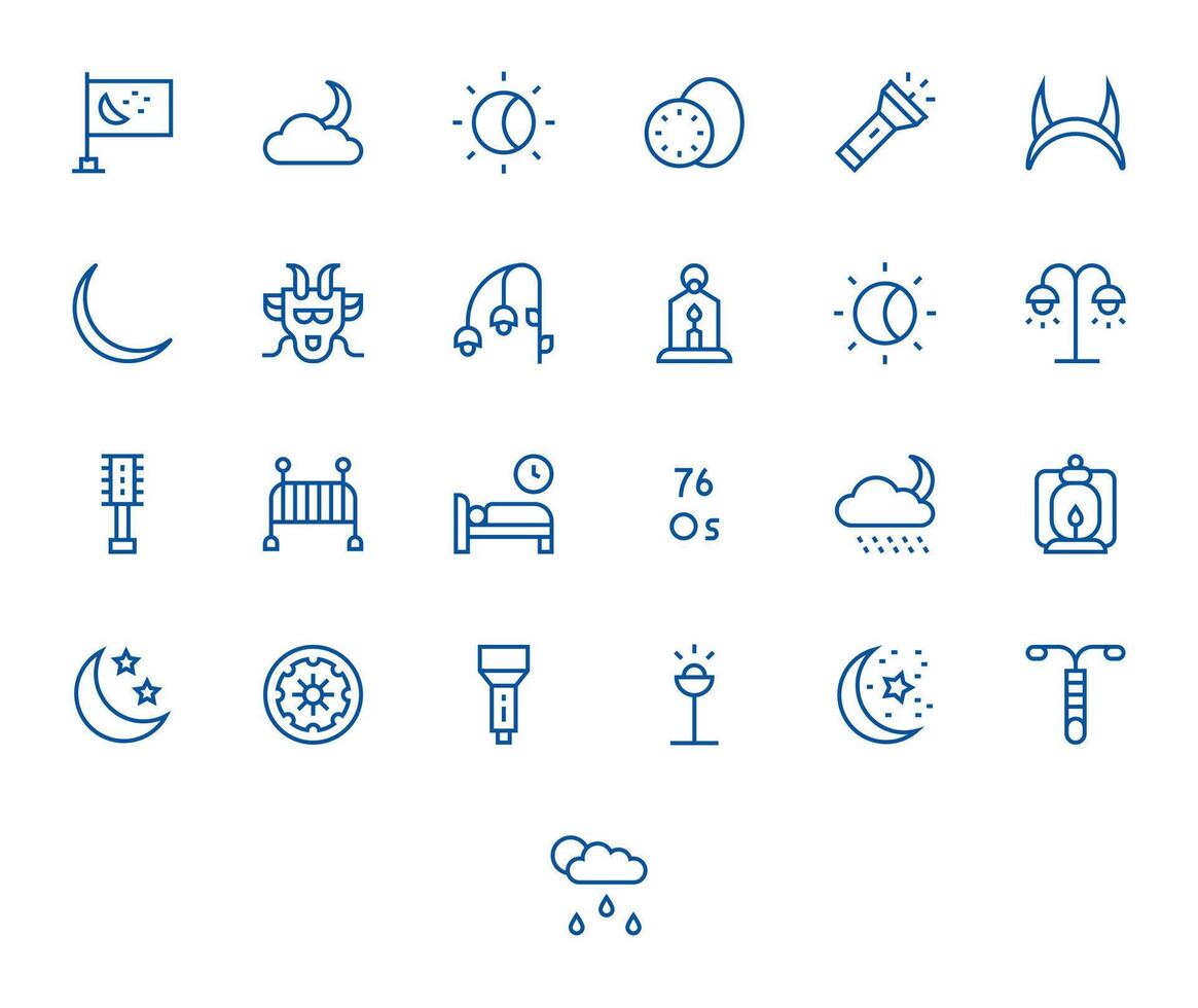 25 High Resolution Icons for Dark in Detail Enhanced Regular Line Format vector