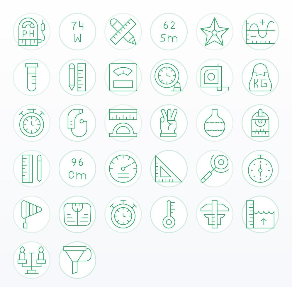 32 256x256 Thin Line Icons optimized for Measurement Pixel Optimized display vector