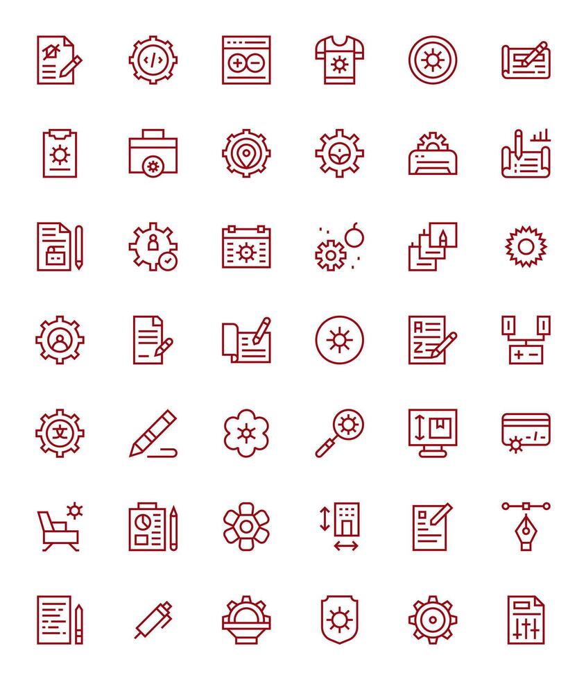 Modify Graphics Pack including 42 Regular Line High Resolution PIXEL Perfect Icons vector
