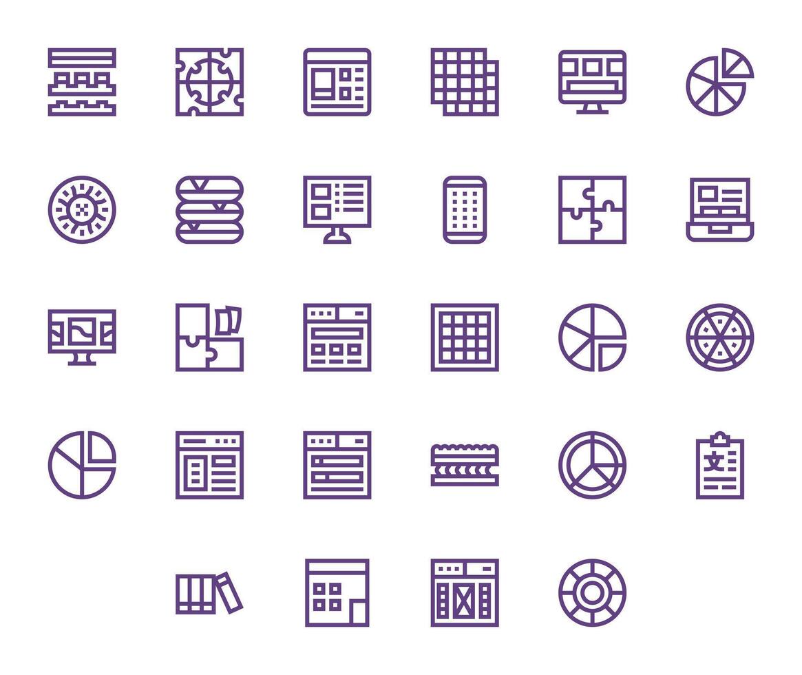 28 Bold Line Editable Icons tailored for Sections 128x128 interface vector