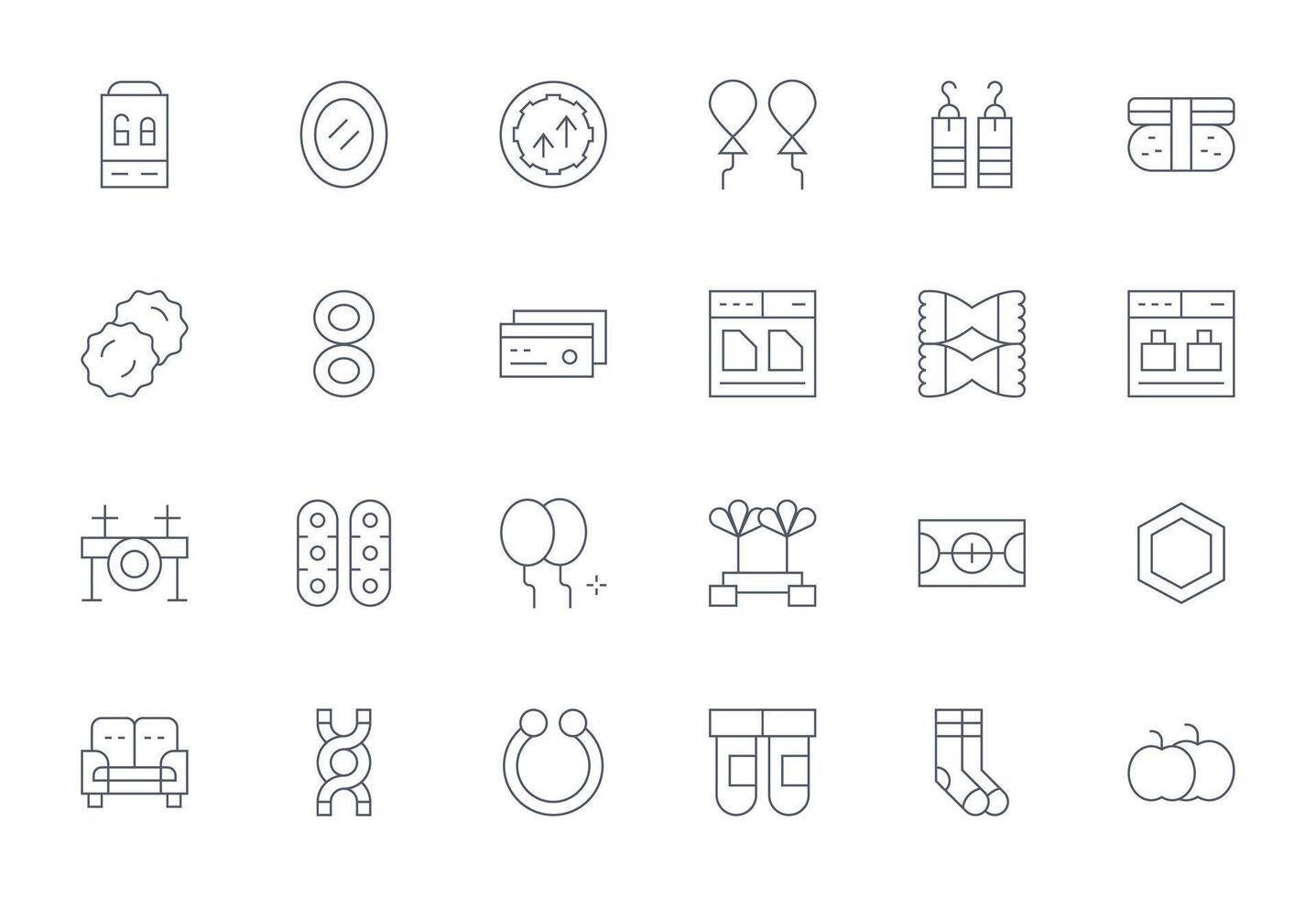 Double Complete Package with 24 256x256 Thin Line PIXEL Perfect Icons vector
