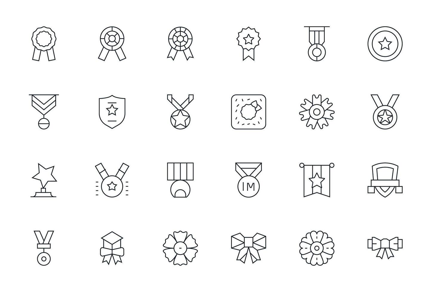 24 Detail Enhanced High Resolution Icons for Distinction in elegant Thin Line design vector