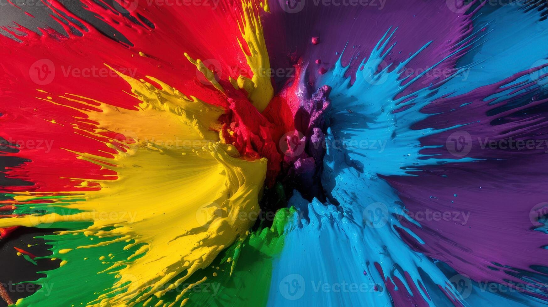 Colorful Paint Explodes Outward in a Vibrant, Dynamic Display of Artistry photo